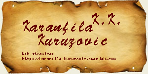 Karanfila Kuruzović vizit kartica
